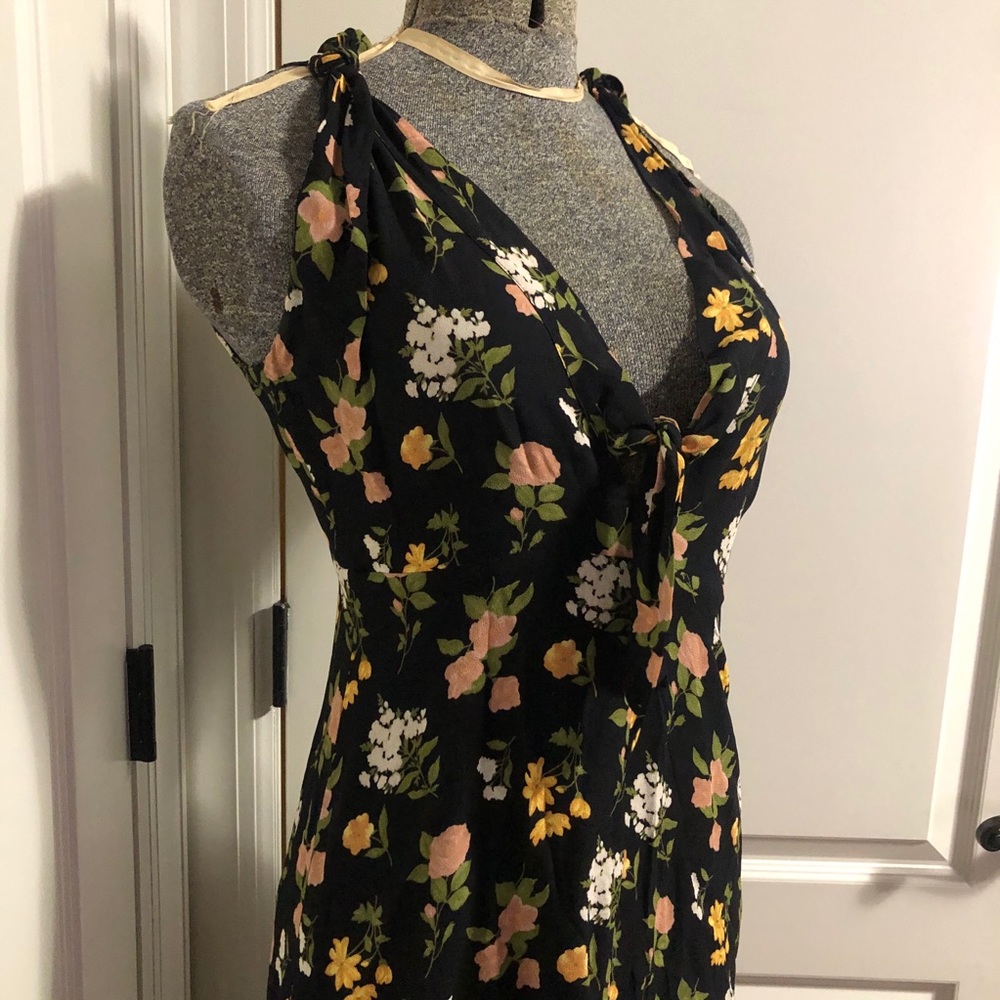 Reformation black floral HARPER dress